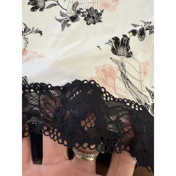 Soma Women’s Pajama Pants L Floral Birdcage Print Lace Trim Lounge Sleepwear - Picture 5 of 11